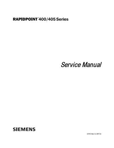 Сервисная инструкция Service manual на RapidPoint 400/405 [Siemens]