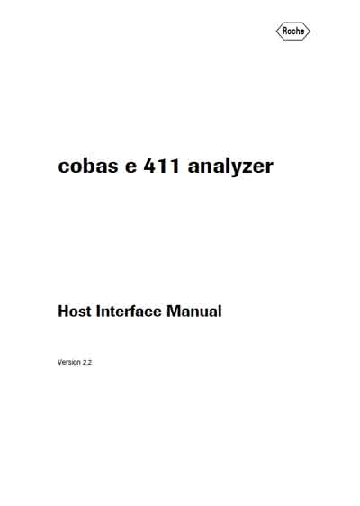 Техническая документация, Technical Documentation/Manual на Анализаторы Cobas e411 (Host Interface Manual v.2.2)