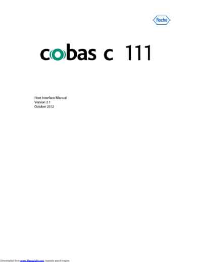 Техническая документация, Technical Documentation/Manual на Анализаторы Cobas c111 (Host Interface Manual)