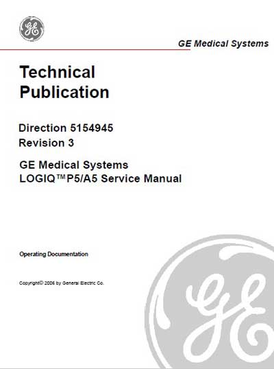 Сервисная инструкция, Service manual на Диагностика-УЗИ Logiq P5/A5 Rev.3