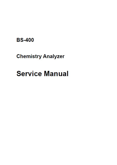 Сервисная инструкция, Service manual на Анализаторы BS-400 Ver 1.0