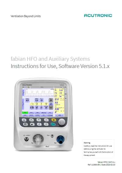 Инструкция пользователя, User manual на ИВЛ-Анестезия Fabian HFO Version 5.1.x