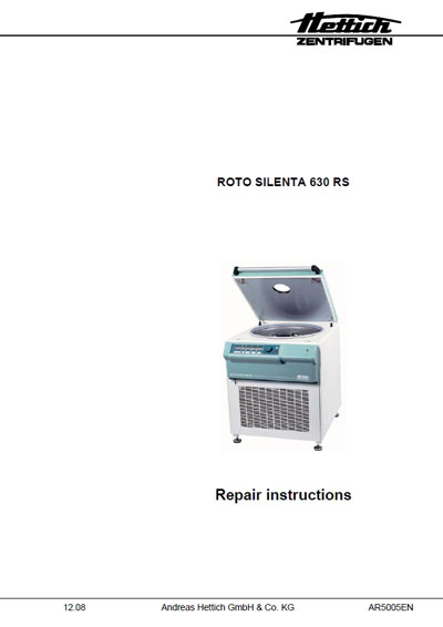 Инструкция по ремонту (схема электрическая), Repair Instructions (circuitry) на Лаборатория-Центрифуга Roto Silenta 630 RS