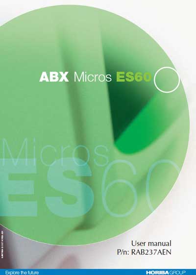 Инструкция по эксплуатации, Operation (Instruction) manual на Анализаторы ABX Micros ES 60 OT/CT