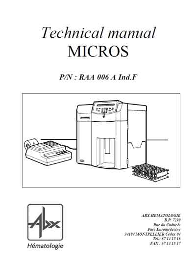 Техническая документация Technical Documentation/Manual на ABX Micros 45 (RAA006 A Ind. B - 130 стр.) [Horiba -ABX Diagnostics]