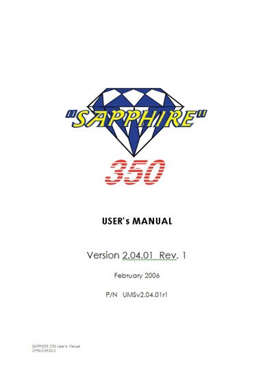 Инструкция пользователя User manual на Сапфир 350 Sapphire [---]