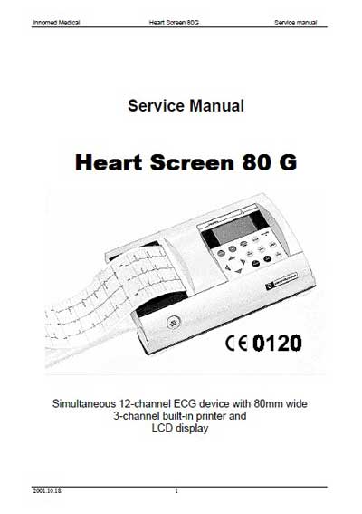 Сервисная инструкция, Service manual на Диагностика-ЭКГ Heart Screen 80 G