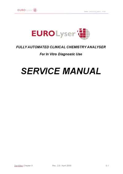 Сервисная инструкция, Service manual на Анализаторы EuroLyzer