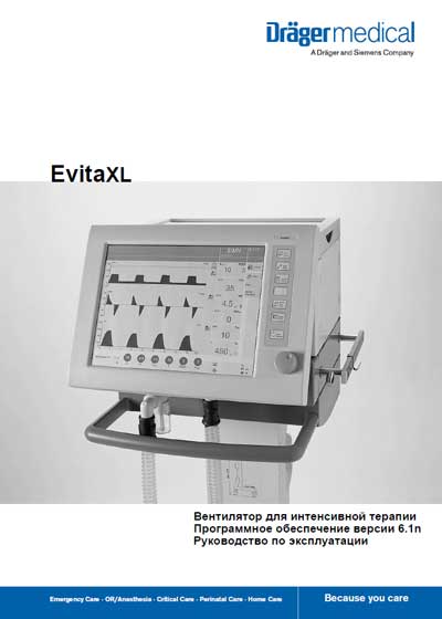 Инструкция по эксплуатации, Operation (Instruction) manual на ИВЛ-Анестезия Evita XL Ver. 6.1n