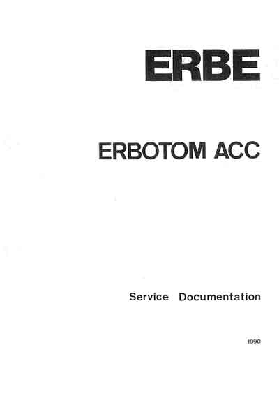 Сервисная инструкция, Service manual на Хирургия Erbotom ACC 450