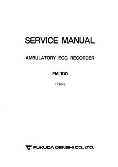 Сервисная инструкция, Service manual на Диагностика-ЭКГ Холтеровский регистратор FM-100