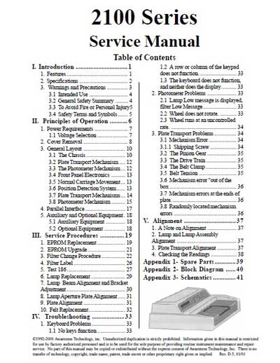 Сервисная инструкция, Service manual на Анализаторы-Фотометр Stat Fax 2100