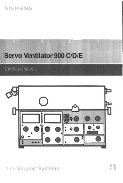 Сервисная инструкция Service manual на Servo Ventilator 900 C/D/E (51 стр) [Siemens]