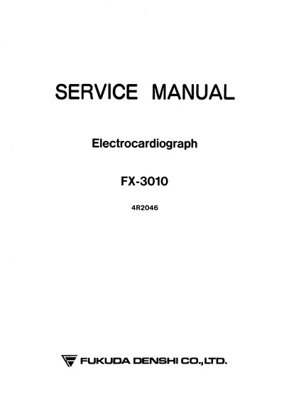 Сервисная инструкция Service manual на Cardiomax  FX-3010 [Fukuda]