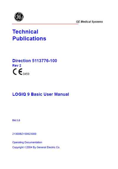Инструкция пользователя User manual на Logiq 9 Rev. 2 [General Electric]