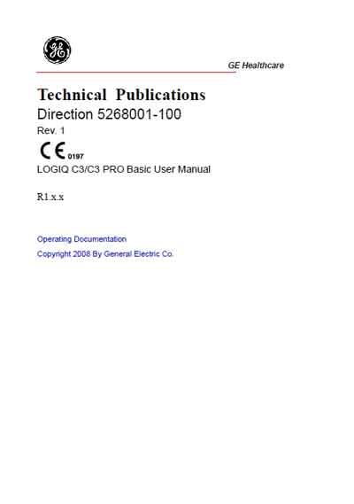 Инструкция пользователя, User manual на Диагностика-УЗИ Logiq C3/C3 Pro Rev. 1