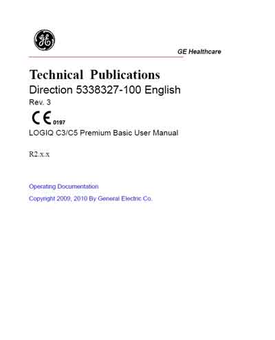 Инструкция пользователя User manual на Logiq C3/C5 Rev. 3 [General Electric]