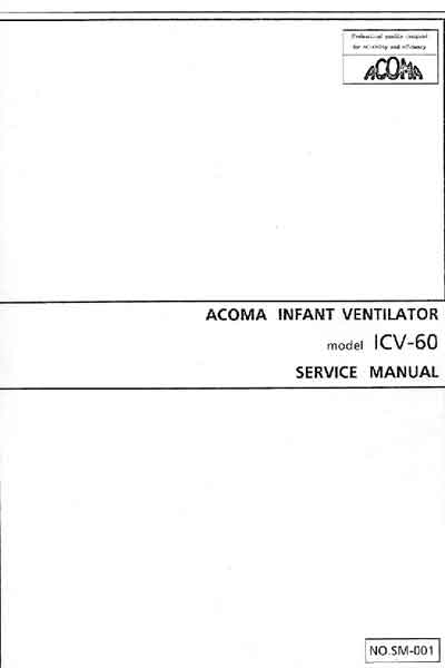 Сервисная инструкция, Service manual на ИВЛ-Анестезия ICV-60