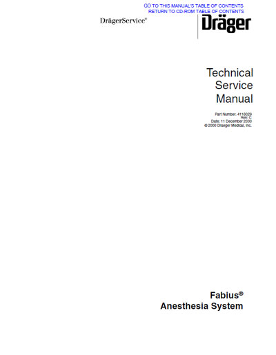 Сервисная инструкция, Service manual на ИВЛ-Анестезия Fabius (328 стр.) Rev.C