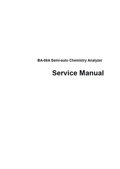 Сервисная инструкция, Service manual на Анализаторы BA-88A