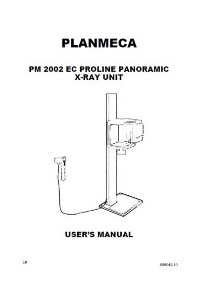 Инструкция пользователя, User manual на Рентген PM 2002 EC Proline