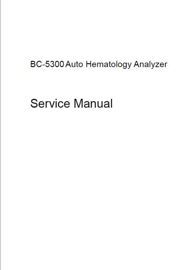 Сервисная инструкция, Service manual на Анализаторы BC-5300