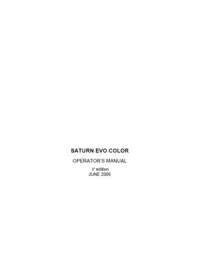 Инструкция пользователя User manual на Saturn EVO Color [Medec Benelux NV]