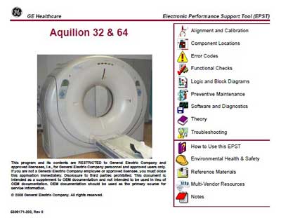 Техническая документация Technical Documentation/Manual на Aquilion 32, 64 [General Electric]