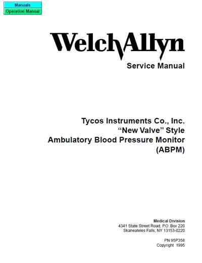 Сервисная инструкция Service manual на Измеритель артериального давления QuietTrak [Welch Allyn]
