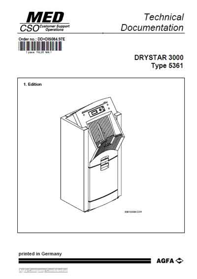 Техническая документация, Technical Documentation/Manual на Рентген-Принтер DryStar 3000 Type 5361