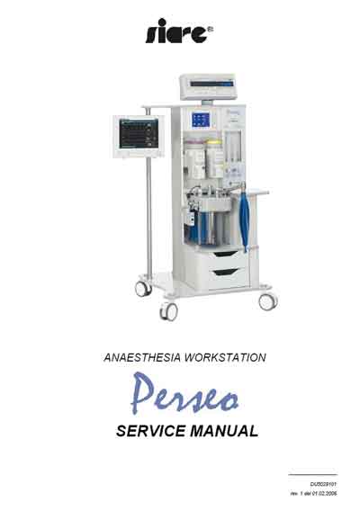 Сервисная инструкция, Service manual на ИВЛ-Анестезия Анестезиологическая система Perseo