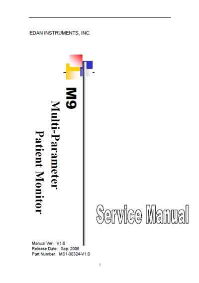 Сервисная инструкция Service manual на M9 [Edan]