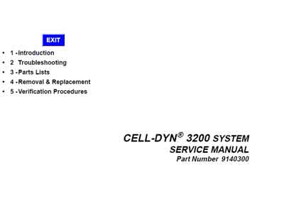 Сервисная инструкция Service manual на Cell-Dyn 3200 [Abbott]