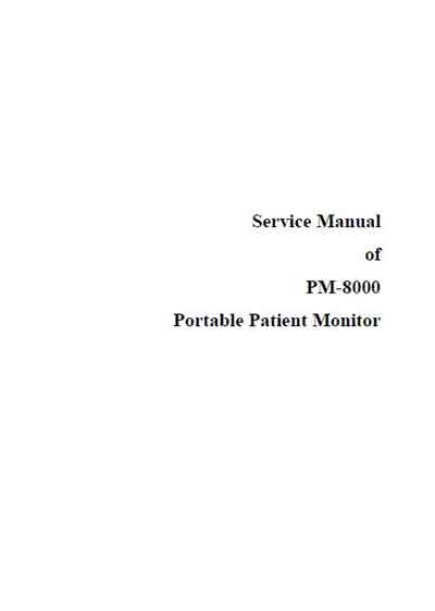 Сервисная инструкция Service manual на PM-8000 [Mindray]