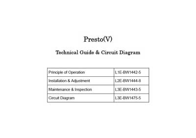 Техническая документация Technical Documentation/Manual на Presto (V) Technical Guide & Circuit Diagram [Hitachi]