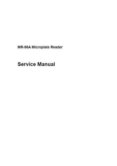 Сервисная инструкция, Service manual на Анализаторы MR-96A