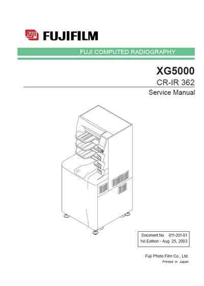 Сервисная инструкция, Service manual на Рентген Считывающее устройство XG5000 (CR-IR 362)