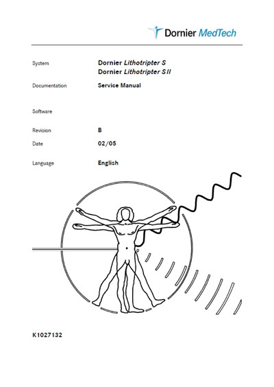 Сервисная инструкция, Service manual на Хирургия Литотриптер Lithotripter S, SII