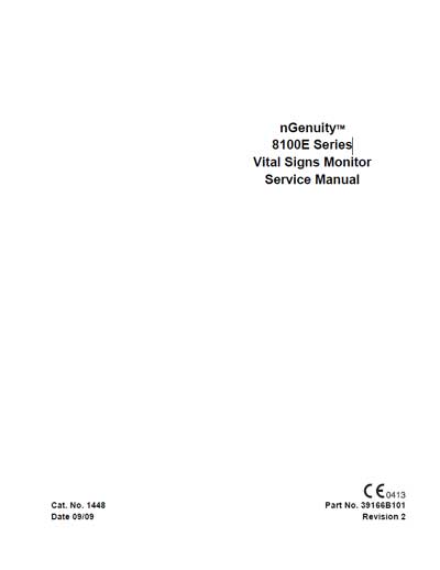 Сервисная инструкция Service manual на nGenuity 8100E Series [Criticare]