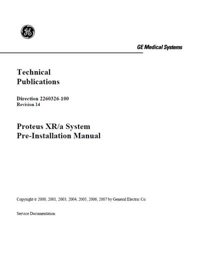 Инструкция по монтажу, Installation instructions на Рентген Proteus XRa (Pre-Installation)