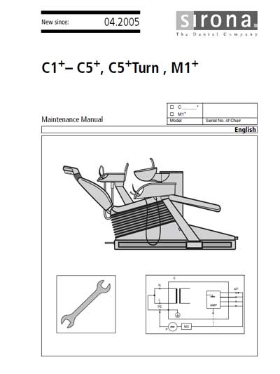 Инструкция по техническому обслуживанию Maintenance Instruction на C1+-C5+, C5+Turn, M1+ [Sirona]