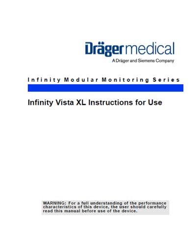 Инструкция пользователя User manual на Vista XL [Drager]