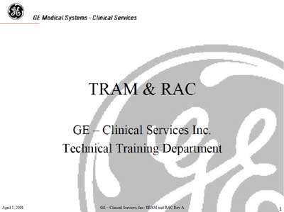 Техническая документация Technical Documentation/Manual на Модуль TRAM & RAC Technical Training [General Electric]