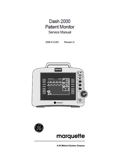 Сервисная инструкция Service manual на Dash 2000 Revision A (Marquette) [General Electric]