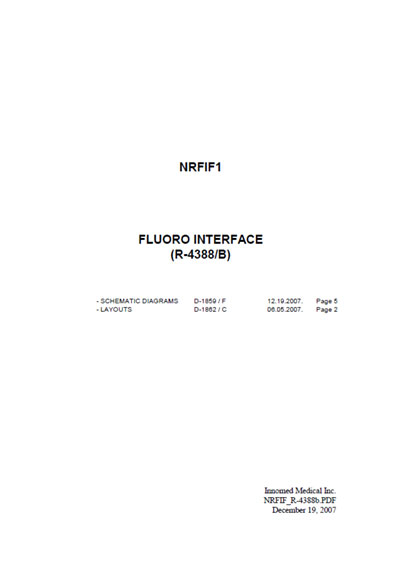 Схема электрическая, Electric scheme (circuit) на Рентген Fluoro interface NRFIF1 (R-4388/B)