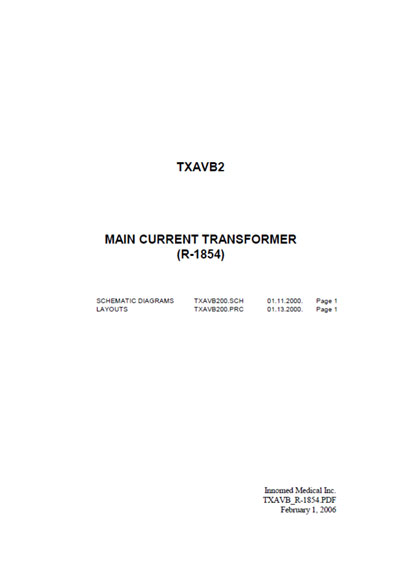 Схема электрическая Electric scheme (circuit) на Main current transformer TXAVB2 (R-1854) [Innomed]