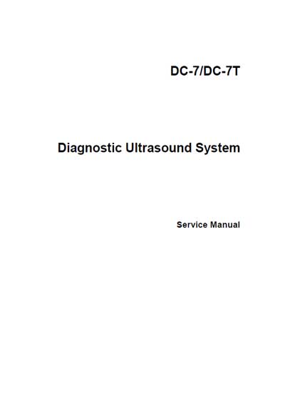 Сервисная инструкция, Service manual на Диагностика-УЗИ DC-7 / DC-7T Rev.8