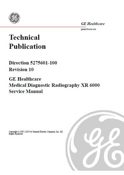 Сервисная инструкция, Service manual на Рентген XR 6000