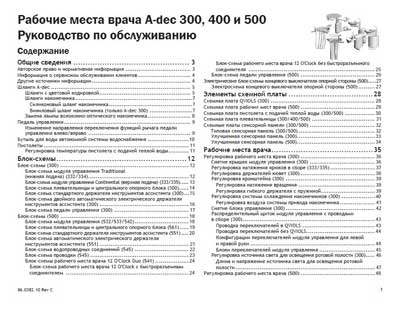 Инструкция по техническому обслуживанию Maintenance Instruction на A-dec 300, 400, 500 [A-dec]