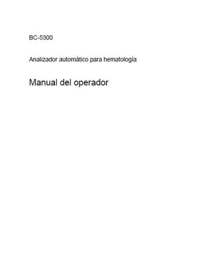 Инструкция оператора, Operator manual на Анализаторы BC-5300 (v1.0)